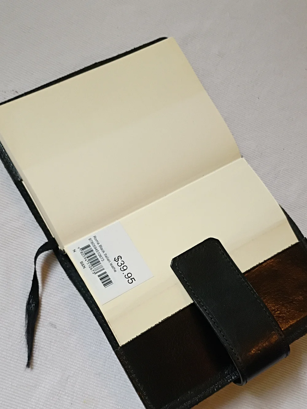 Roma Black Italian Leather Diary